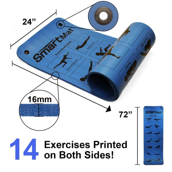 Prism Fitness Smart Mat - 16mm with Grommets (Blue)