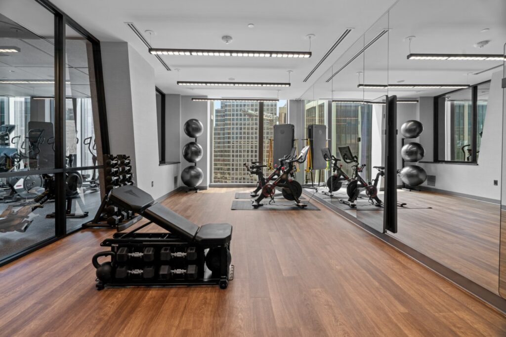 Ecore premier gym flooring in a home gym.