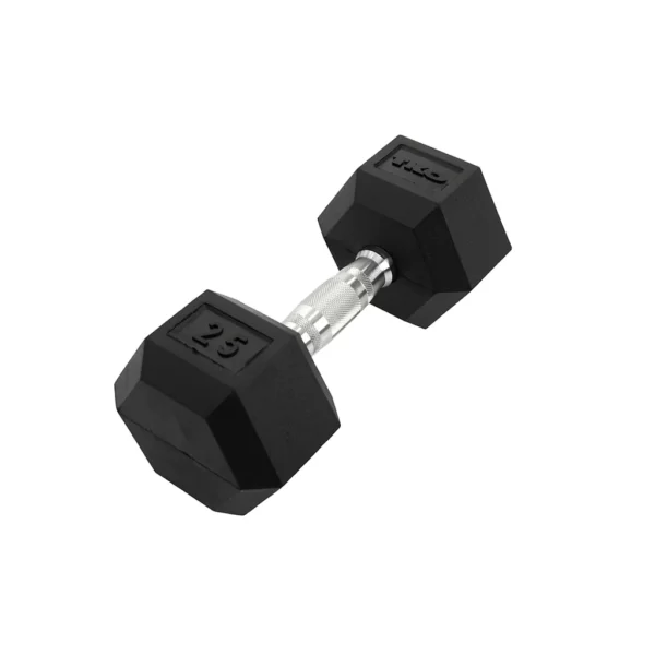 TKO Rubber Hex Dumbbells w/ Chrome Contoured Grip